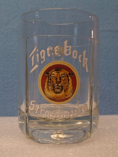 Verre biere emaille tigre bock - verre,