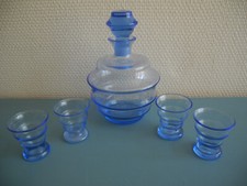 service liqueur carafe verres cristal Bohème Tchecoslovaquie Bohemia crystal art