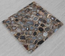 24 " Agate Centre Table Top Naturel Pierres Handmade Travail Décor Maison