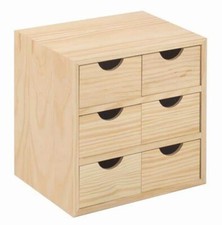 Astigarraga Commode Bois Massif 6 Tiroirs mini 28x20x28 H - Bloc 3X2