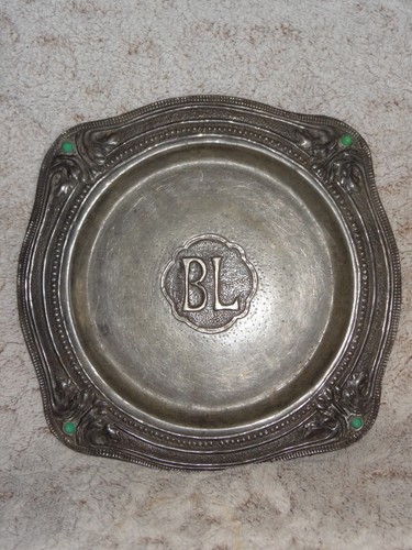 Ancien plat étain art - plat,