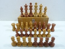 Jeu d'échecs chess set Rare Chavet King 78 mm plombé feutré coffret bois origine