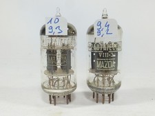 one tested pair 12AU7 ECC82 Mazda tube audio small format glass hole plate