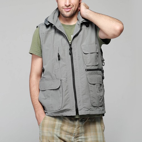 Gilet utilitaire capuche - gilet,