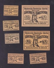 6  Ancienne étiquette  Allumettes  Suède BN182636 Tigre Flèche