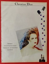 Publicité de presse: Vêtements Mode Maquillage DIOR Robe FIORELLA Sept 1982