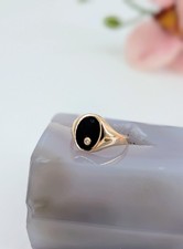 Bague Chevalière onyx sertie