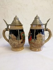 Ceramic beer mug with pewter