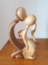 Statuette en bois couple 16x31 cm