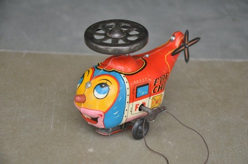 Hélicoptère tôle vintage - hélicoptère,