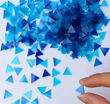 Fusing Glass Mosaïque  100 Carreaux Verre Transparent Triangle  Bleu Lac