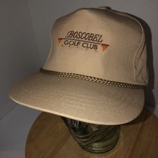 Vintage 80s BOSCOBEL GOLF CLUB Brown Hat Cap Leather Strapback South Carolina
