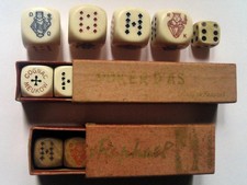 Lot de Dés Ancien Poker d'As