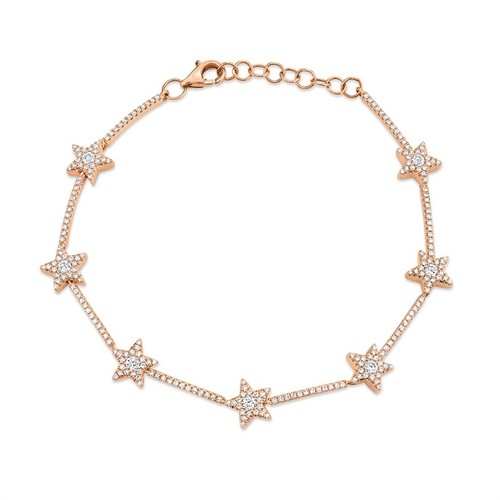 14k rose diamant étoile - rose,
