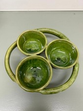 Rare poterie avec 3 bols