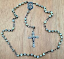 ANCIEN CHAPELET EN NACRE ET ARGENT MASSIF ANTIQUE FRENCH ROSARY