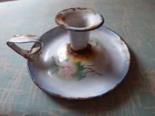 BOUGEOIR EMAILLE ANCIEN DECOR