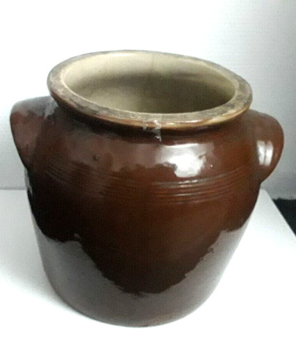 Ancien grand pot graisse - grand,
