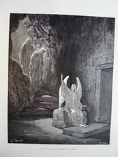  gravures 1866:Sainte Bible:l'Ange et les Saintes femmes:dessin de Gustave Doré 