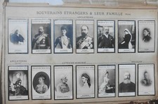 Planche complète chromos Félix Potin Souverains étrangers avant 1900 - RARE !