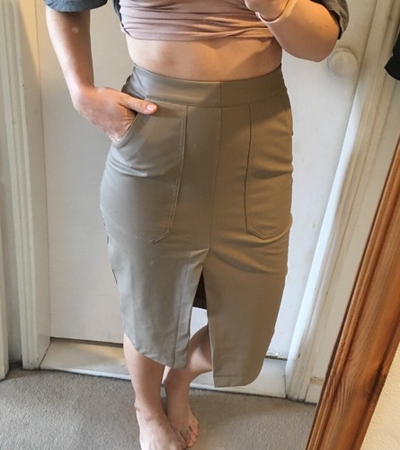 Jupe midi simili cuir - midi,