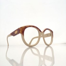 Lunettes CÉLINE Rondes C12 0523, Taille 56 22, Couleur Ivoire & Écaille 1980