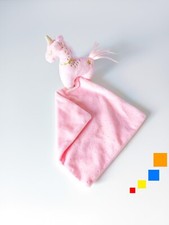Doudou Plat/Mouchoir Licorne Rose Doré Or Étoiles Tulle - Mots D'enfants Leclerc