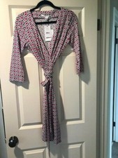 Diane von Furstenberg New Julian Two Size 6 Check Large Rose New w/Tags