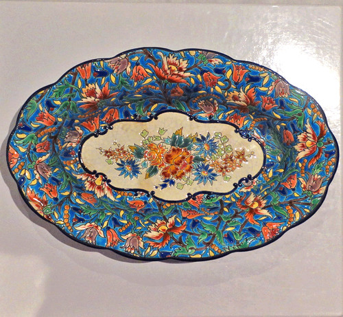 Plat ovale émaux longwy - en, de