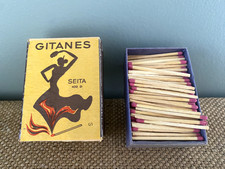 Ancienne boite d’allumettes en bois Gitanes Seita 1950 - Pleine