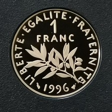 1 FRANC SEMEUSE 1996 BE BELLE EPREUVE 5319 Ex. FRANCE / UNC ISSUE DU COFFRET