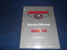 Johnson 2 Thru 8 HP Moteur Service Atelier Réparation Manuel Livre