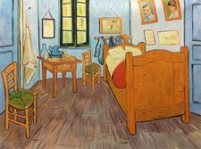Copie de Vincent Van Gogh, Chambre d'Auvers-sur-Oise,  peint à la main 45 X  60