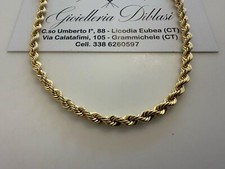 18K OR JAUNE Chaîne COLLIER TRESSE CORDE Maille Massif Homme Femme 750% Italie