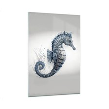 Impression sur Verre 80x120cm Tableaux Hippocampe Bord De Mer Récif De Corail