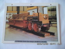 CARTE FICHE TRAIN LE PREMIER TRAIN ELECTRIQUE SIEMENS & HALSKE