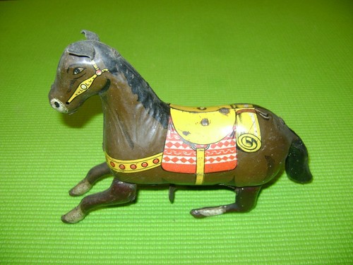 Jouet ancien cheval mecanique - jouet,