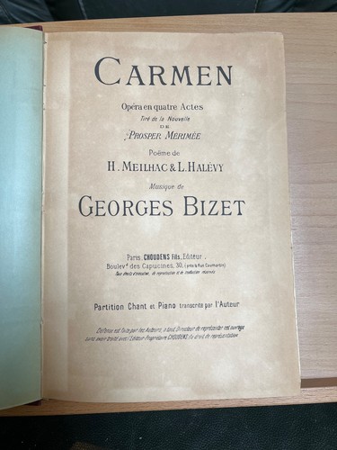 Georges bizet carmen - bizet, partition