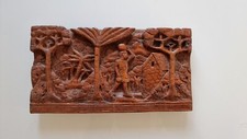 Wooden africa plate wall art landscape carved Plaque Bois murale Sculpté Afrique