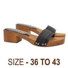 Mule Basses Noir Avec Double Bande-écharpe Et Talon 4,5 CM IN Italy - KV1301