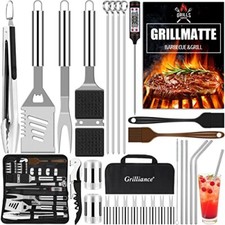 Mallette Lot 30 Ustensiles Barbecue Acier Inoxydable Qualité Supérieure Camping