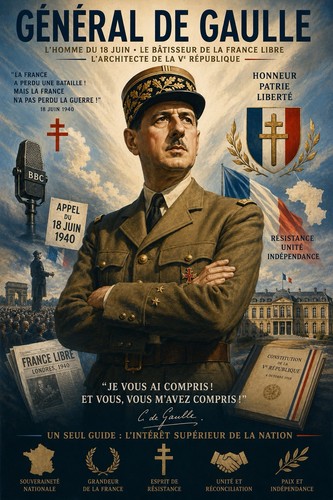 Affiche poster gaulle - affiche,