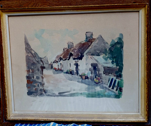 Aquarelle ancienne bretagne - aquarelle,
