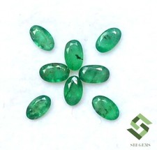 5x3 MM Émeraude Naturel Coupe Ovale Lot 08 Pièces 1.60 Cts non Traité Ample