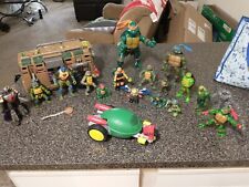 Vintage And More Recent TMNT NINJA TURTLES Lot of 15 Figures And 2 Vehicles. 