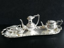 Service à thè ancien de poupée, en métal argenté Anglais, English doll tea set