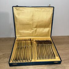 Ménagère 24 Pièces Fourchettes Et Couteaux à Poisson En Métal Argenté 2 Poinçons