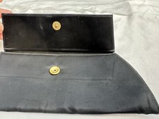 Pochette Vintage - Porte-feuilles Satin Noir et Laiton années 50