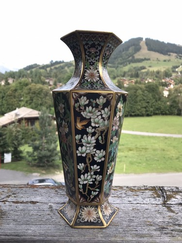 Vase cloisonne chinois ancien - cloisonne,