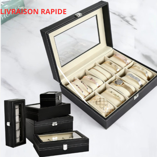 Boîte montres luxe cuir - boîte,